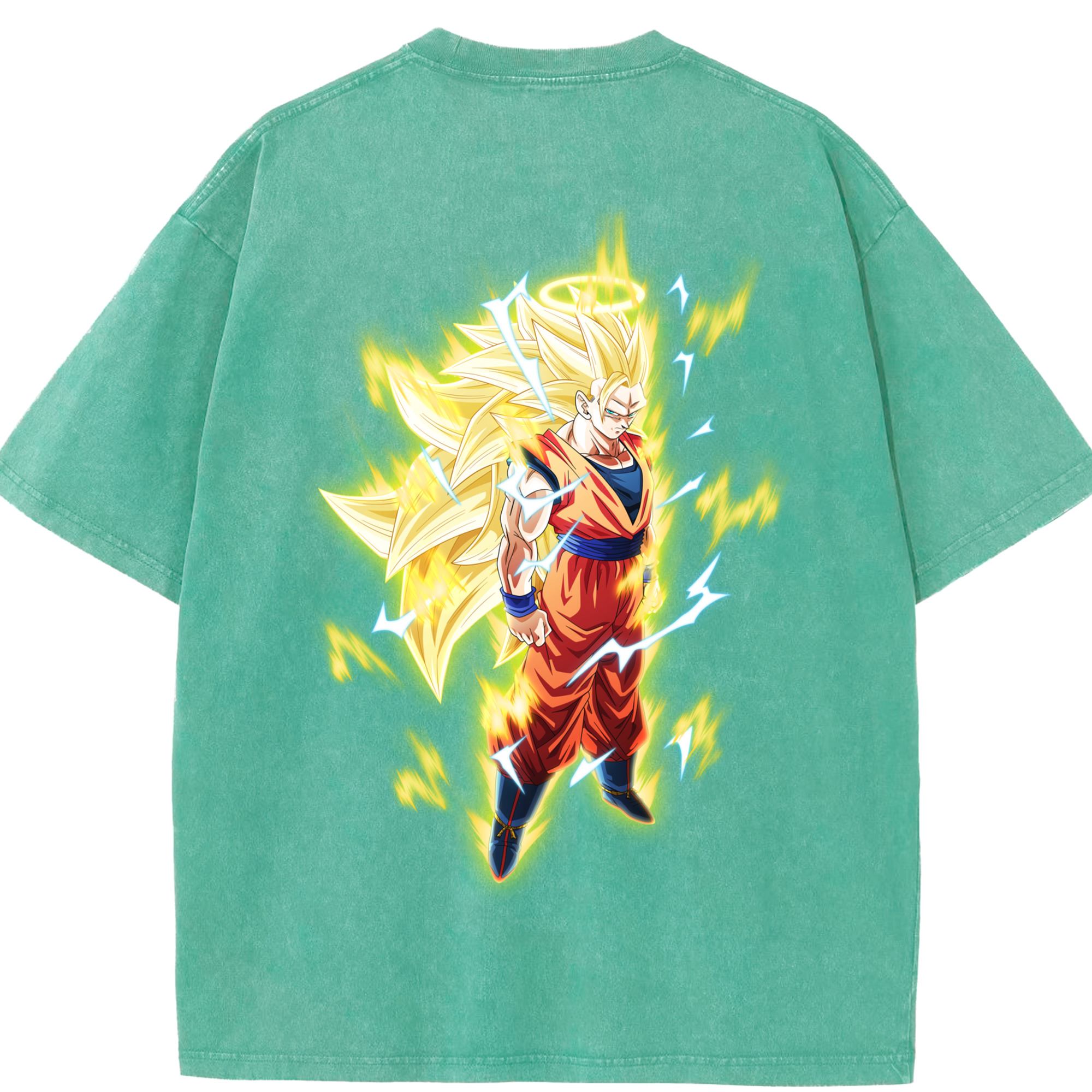 （画像用） ドラゴンボール 孫悟空（そん ごくう）Son Goku カカロット DRAGON BALL Kakarotto 綿100% ヴィンテージ風 半袖Tシャツ（背面プリント）